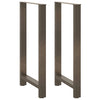Baaripöydän jalat, luonnonvärinen teräs, 2 kpl, 60 x (110-111) cm, teräs