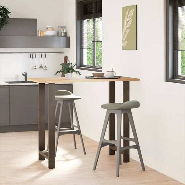 Baaripöydän jalat, luonnonvärinen teräs, 2 kpl, 60 x (110-111) cm, teräs