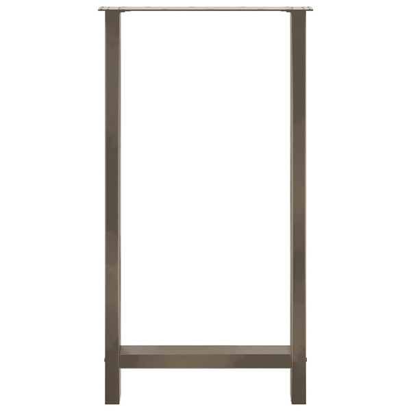 Baaripöydän jalat, luonnonvärinen teräs, 2 kpl, 60 x (110-111) cm, teräs