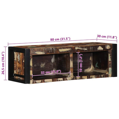 TV Kaappi Monivärinen 80x30x25 cm Massiivipuu kierrätetty