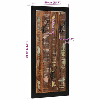vidaXL-naulakko Monivärinen 40x2x80 cm Massiivipuu kierrätetty