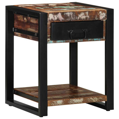 Monivärinen sivupöytä Malak 40x40x50cm (massiivipuu kierrätetty)