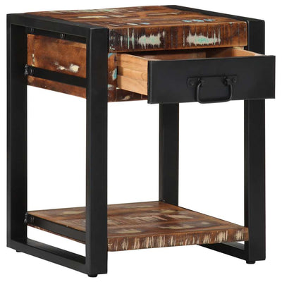 Monivärinen sivupöytä Malak 40x40x50cm (massiivipuu kierrätetty)