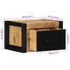 Yöpöytäkaapit 2 kpl 40x35x25 cm Massiivipuuta mango
