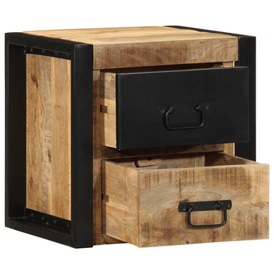 Yöpöytäkaapit 2 kpl 40x35x40 cm Massiivipuuta mango