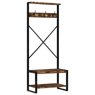 Vaateteline Monivärinen 80x40x190 cm Massiivipuu kierrätetty