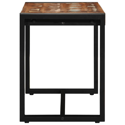 Monivärinen penkki Dulciu 80x35x45cm (kierrätetty massiivipuu)