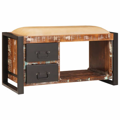 Säilytysbench Monivärinen 80 x 35 x 40 cm Kierrätetty Täyspuu