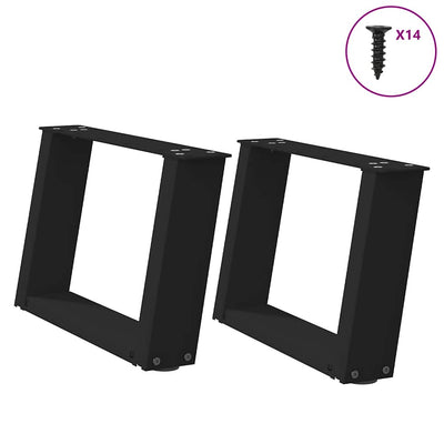 Sohvapöydän jalat U-muotoiset 2 kpl musta 40x(30-31) cm teräs