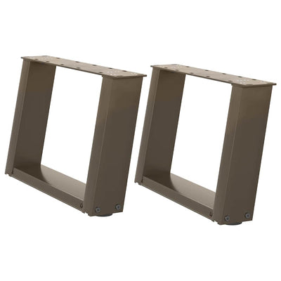 sohvapöydän jalat U-muotoiset 2 kpl luonnonteräs 50x(30-31) cm
