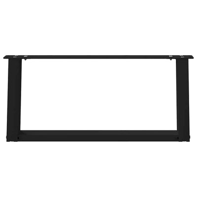 Sohvapöydän jalat U-muotoiset 2 kpl Musta 60x(30-31) cm