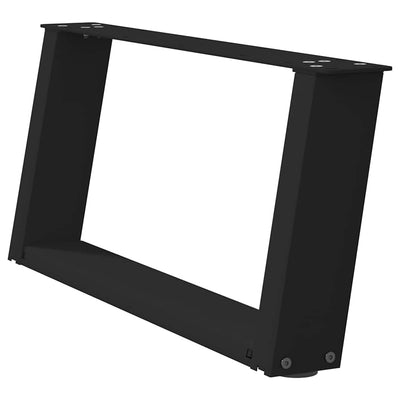 Sohvapöydän jalat U-muotoiset 2 kpl musta 70x(30-31) cm teräs