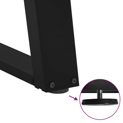 Sohvapöydän jalat U-muotoiset 2 kpl musta 70x(30-31) cm teräs