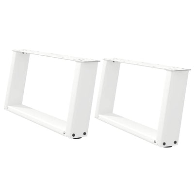 sohvapöydän jalat U-muotoiset 2 kpl Valkoinen 70x(30-31) cm
