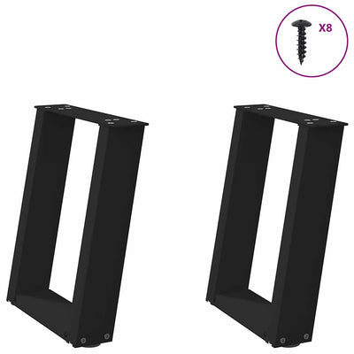 Sohvapöydän jalat U-muotoiset 2 kpl Musta 28x(42-43) cm Teräs