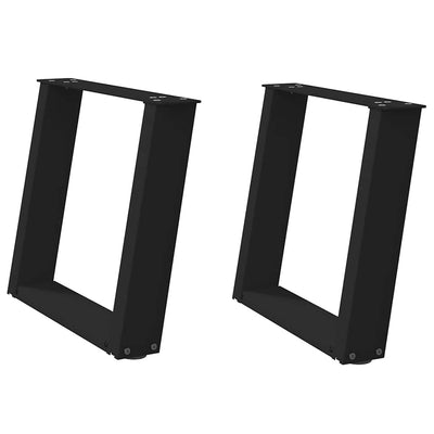 Sohvapöydän jalat U-muotoiset 2 kpl musta 50x(42-43) cm teräs