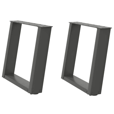 Sohvapöydän jalat U-muotoiset 2 kpl antrasiitti 50x(42-43) cm