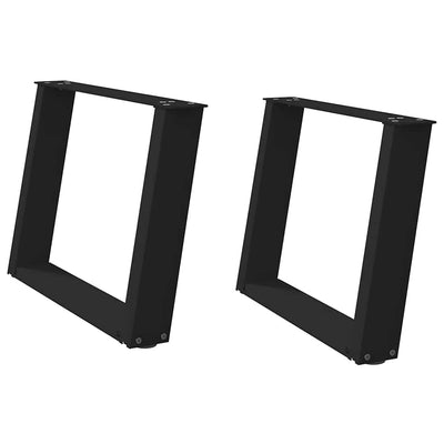 Sohvapöydän jalat U-muotoiset 2 kpl musta 50x(42-43) cm teräs