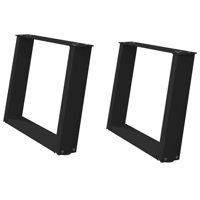 Sohvapöydän jalat U-muotoiset 2 kpl musta 50x(42-43) cm teräs
