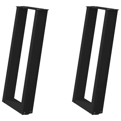 konsolipöydän jalat U-muotoiset 2 kpl Musta 38x(72-73) cm