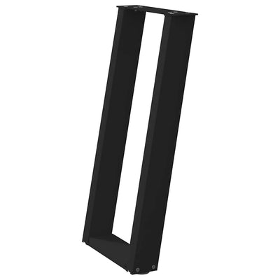konsolipöydän jalat U-muotoiset 2 kpl Musta 38x(72-73) cm