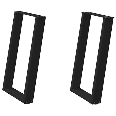ruokapöydän jalat U-muotoiset 2 kpl Musta 60x(72-73) cm Teräs