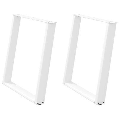 ruokapöydän jalat U-muotoiset 2 kpl Valkoinen 80x(72-73) cm