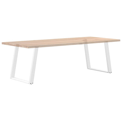 ruokapöydän jalat U-muotoiset 2 kpl Valkoinen 80x(72-73) cm