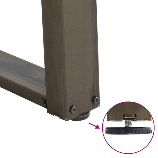 Ruokapöydän jalat U-muotoiset 2 kpl Luonnonvärinen teräs 80x(72-73) cm Teräs