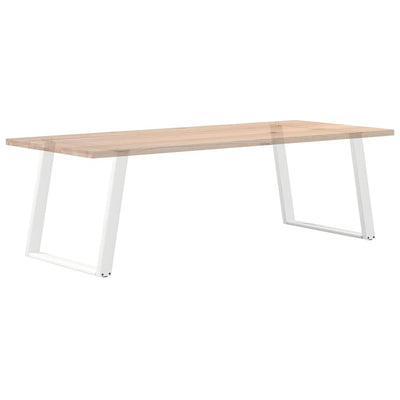 ruokapöydän jalat U-muotoiset 2 kpl Valkoinen 90x(72-73) cm