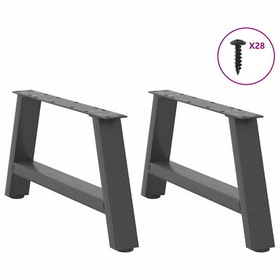 Sohvapöydän jalat A-muotoiset 2 kpl Antrasiitti 60x(30-31) cm