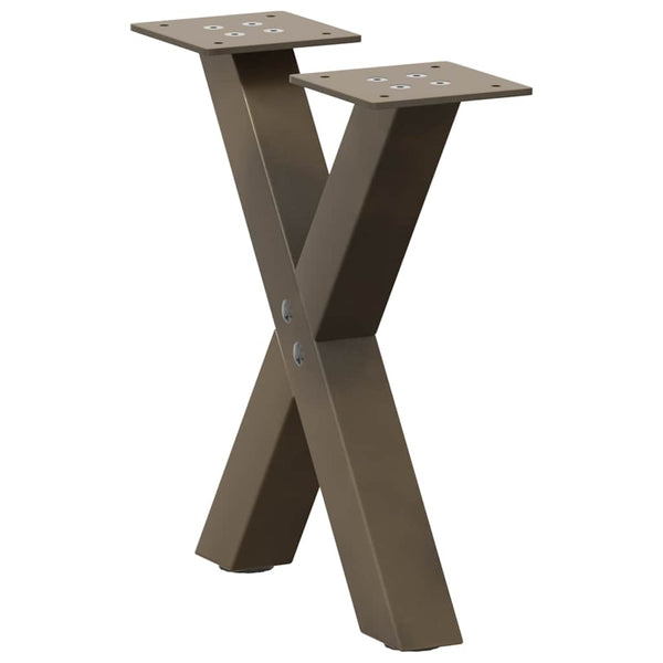 Sohvapöydän jalat X-muotoiset 2 kpl Luonnonvärinen teräs 30x(30-31) cm Teräs
