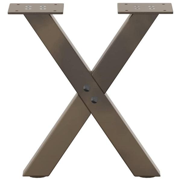 Sohvapöydän jalat X-muotoiset 2 kpl Luonnonvärinen teräs 30x(30-31) cm Teräs
