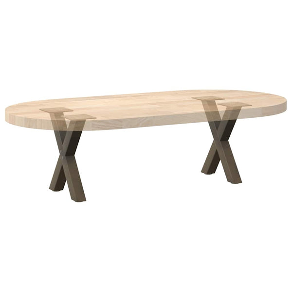 Sohvapöydän jalat X-muotoiset 2 kpl Luonnonvärinen teräs 30x(30-31) cm Teräs