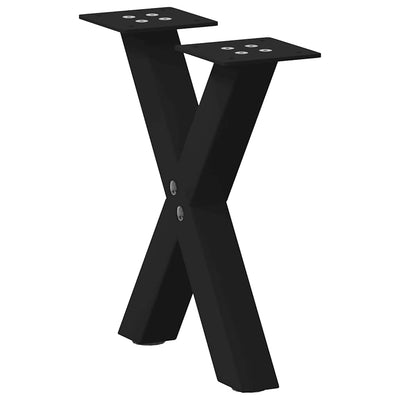 Sohvapöydän jalat X-muotoiset 2 kpl Musta 40x(30-31) cm Teräs