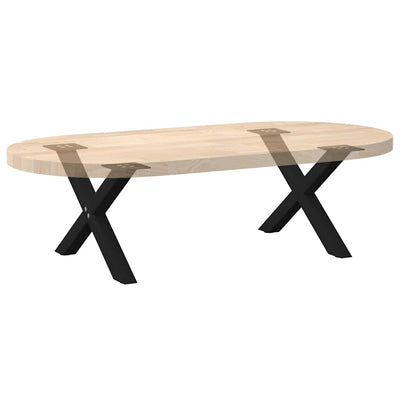 Sohvapöydän jalat X-muotoiset 2 kpl Musta 50x(30-31) cm Teräs