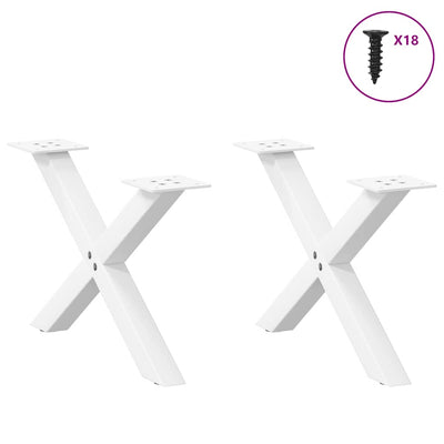 Sohvapöydän jalat X-muotoiset 2 kpl Valkoinen 50x(30-31) cm