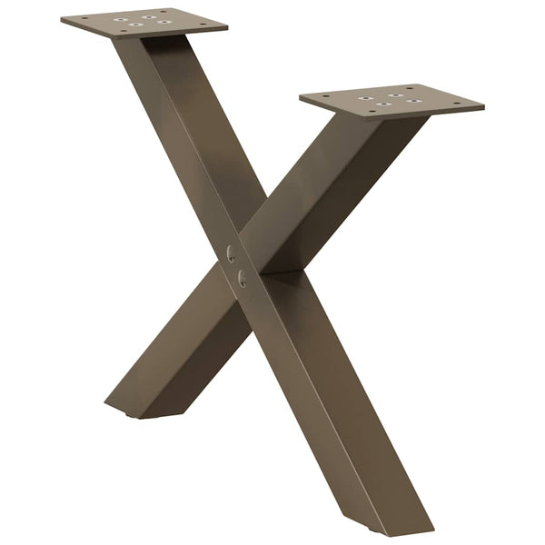 Sohvapöydän jalat X-muotoiset 2 kpl Luonnonvärinen teräs 50x(30-31) cm Teräs