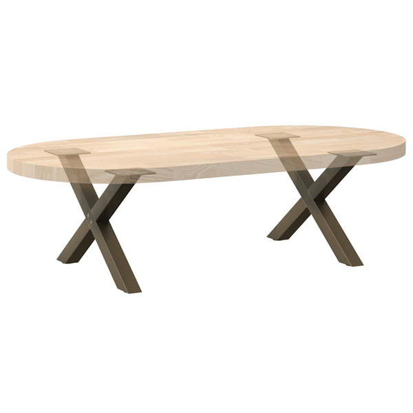 Sohvapöydän jalat X-muotoiset 2 kpl Luonnonvärinen teräs 50x(30-31) cm Teräs