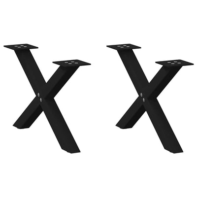 Sohvapöydän jalat X-muotoiset 2 kpl Musta 60x(30-31) cm Teräs