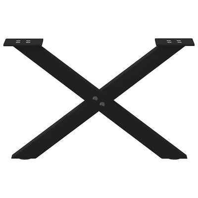Sohvapöydän jalat X-muotoiset 2 kpl Musta 60x(30-31) cm Teräs