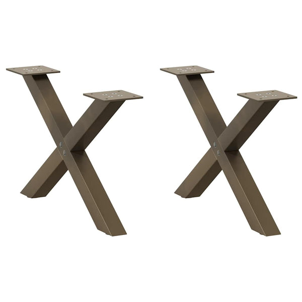 Sohvapöydän jalat X-muotoiset 2 kpl Luonnonvärinen teräs 60x(30-31) cm Teräs