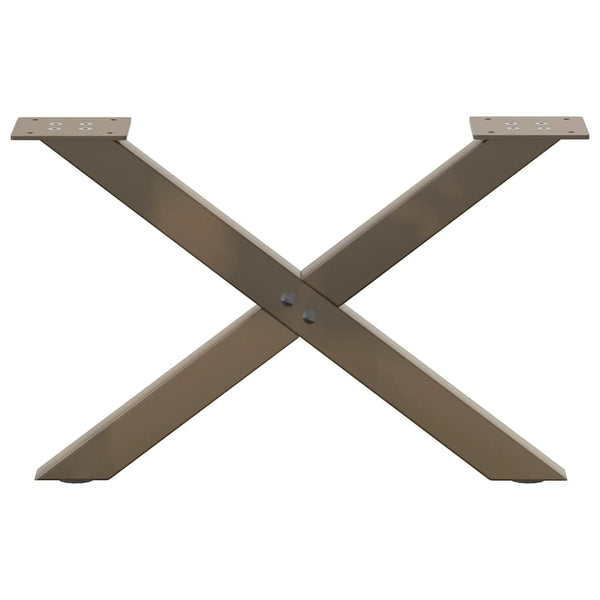 Sohvapöydän jalat X-muotoiset 2 kpl Luonnonvärinen teräs 60x(30-31) cm Teräs