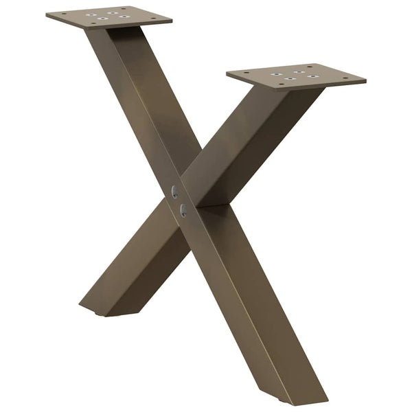 Sohvapöydän jalat X-muotoiset 2 kpl Luonnonvärinen teräs 60x(30-31) cm Teräs