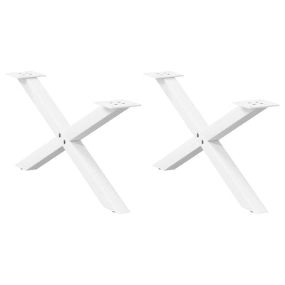 Sohvapöydän jalat X-muotoiset 2 kpl Valkoinen 70x(30-31) cm