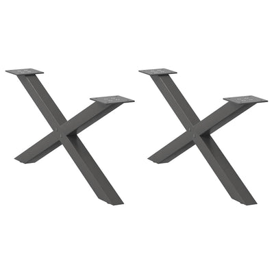 Sohvapöydän jalat X-muotoiset 2 kpl Antrasiitti 70x(30-31) cm