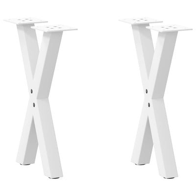 Sohvapöydän jalat X-muotoiset 2 kpl Valkoinen 38x(42-43) cm