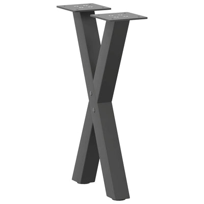 Sohvapöydän jalat X-muotoiset 2 kpl Antrasiitti 38x(42-43) cm
