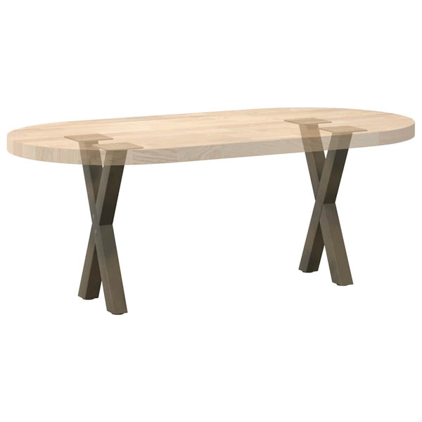 Sohvapöydän jalat X-muotoiset 2 kpl Luonnonvärinen teräs 38x(42-43) cm Teräs