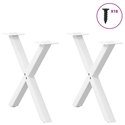 Sohvapöydän jalat X-muotoiset 2 kpl Valkoinen 50x(42-43) cm